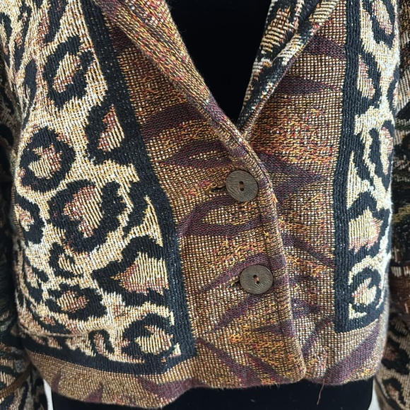 Vintage Paco Soler Tapestry Leopard Animal Print Jacket Size S/M - Picture 7 of 11